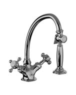 Horus Éloise Classic Collection - Mono Kitchen Mixer, with Deck Side Handspray / No Waste - Polished Nickel 02.123-NB