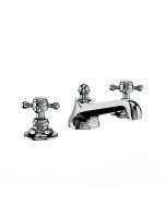Horus Ascott Classic Collection - 3 Hole Basin Set Small Spout with Pop-up Waste, Flexible Hoses - Polished Nickel 20.260-NB