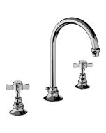 Horus Coventry Classic Collection - 3 Hole Basin Set with Pop-up Waste, Flexible Hoses - Polished Nickel 28.261-NB