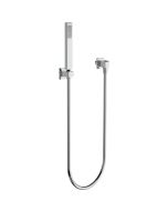 Horus Echo Equinox316 Collection - Wall Union Shower Set with Solidbrass Handshower, Wall Hook, Design Flexible Hose on Swivel Nut - Matt Black 43.590-NO
