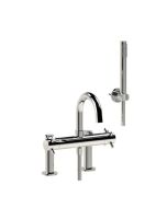 Horus Minoé Contemporary Collection - Complete Set : Complete Deck Thermostatic Bath-shower Mixer - Satin Brass 47.715-LS
