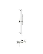 Horus Minoé Contemporary Collection - Complete Set : Exposed Thermostatic Wall Bathshower Mixer - Satin Brass 47.795-LS