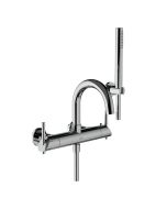 Horus Minoé Contemporary Collection - Complete Set : Complete Exposed Thermostatic Wall Bath-shower Mixer - Satin Brass 49.714-LS