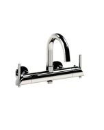 Horus Minoé Contemporary Collection - Complete Exposed Thermostatic Wall Bath-shower Mixer - Satin Brass 49.784-LS