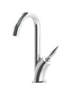 Horus Lave-mains Fleur - Flamme Contemporary Collection - Handbasin Mixer with Metal Handle, Swivel Spout - Chrome 60.710-CH