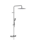 Horus Canopée Contemporary Collection - Complete Exposed Thermostatic Wall Shower Set - Chrome 60.796-CH