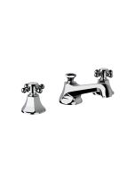 Horus Ascott Classic Collection - 3 Hole Basin Set Small Spout with Pop-up Waste, Flexible Hoses - Matt Nickel 62.260-NM