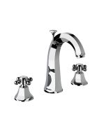 Horus Ascott Classic Collection - 3 Hole Basin Set High Spout with Pop-up Waste, Flexible Hoses. - Chrome 62.261-CH