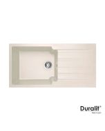 Νεροχύτης Συνθετικός Ένθετος με Ποδιά 100x50 εκ. για ερμάριο 60 εκ. 1 γούρνα Beige Duralit KS105-500