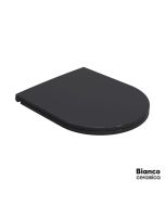 Κάλυμμα Λεκάνης LENTA Slim soft close Bianco Ceramica Black Matt MS38C-401