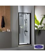 Ανοιγόμενη πόρτα ντουζιέρας PIVOT 70 ύψους 195εκ. ρυθμιζόμενη διάσταση από 67 έως 71εκ., Devon Flow Clean Glass Black Matt PF70C-400