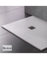 Ντουζιέρα Cast Marble (Χυτό μάρμαρο) με Βαλβίδα Slate 120x90 Sirene White Matt S12090-301