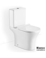 Λεκάνη Χαμηλής Πίεσης Κατωστόμια AIDA/65 Rimless με κάλυμμα Slim Soft Close 9620SC, Bianco Ceramica White SAD12000SC-300