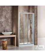 Συρόμενη τριπλή πόρτα καμπίνας ντουζιέρας AXIS 110 ύψους 185εκ. ρυθμιζόμενη από 107 έως 111εκ. Clean Glass Chrome SL3X110C-100