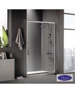 Συρόμενη πόρτα καμπίνας ντουζιέρας Flow 110 ύψους 195εκ. ρυθμιζόμενη από 107 έως 111εκ. Devon Clean Glass Chrome SLF110C-100