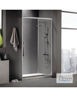 Συρόμενη πόρτα καμπίνας ντουζιέρας High Flow 120 ύψουςεκ.  220 ρυθμιζόμενη από 117 έως 121εκ. Devon Clean Glass Chrome SLFH120C-100