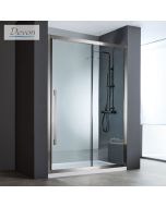 Συρόμενη πόρτα καμπίνας ντουζιέρας Noxx 140 ύψους 200εκ. ρυθμιζόμενη από 137 έως 139εκ. Devon Clean Glass AISI304 PVD Black Brushed SLN140C-411