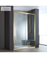 Συρόμενη πόρτα καμπίνας ντουζιέρας Noxx 160 ύψους 200εκ. ρυθμιζόμενη από 157 έως 159εκ. Devon Clean Glass AISI304 PVD Gold Brushed SLN160C-211