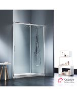 Συρόμενη πόρτα καμπίνας ντουζιέρας Starlet 100 ύψους 180εκ.  ρυθμιζόμενη από 97 έως 101εκ. Clear Chrome SLS100T-100