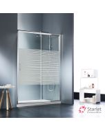 Συρόμενη πόρτα καμπίνας ντουζιέρας Starlet 120 ύψους 180εκ.  ρυθμιζόμενη από 117 έως 121εκ. Stripes Chrome SLS120S-100