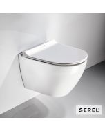 Λεκάνη Κρεμαστή Rimless SMART36/48,5 με μπιντέ, κάλυμμα Slim Soft Close 9001SC, Serel White SM36B00SC-300