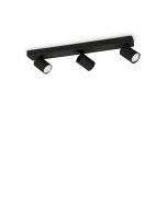 Φωτιστικό Οροφής RUDY PL3 ROUND Μαύρο Ideal Lux 229058