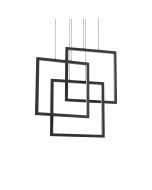 Κρεμαστό Φωτιστικό Πλαίσιο SP QUADRATO Μαύρο 3000K Ideal Lux 269375