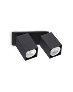 Απλίκα DYNAMITE AP2 SQUARE Μαύρο Ideal Lux 371238