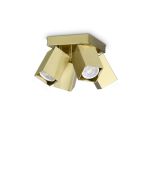 Φωτιστικό Οροφής DYNAMITE PL4 SQUARE Ορείχαλκος Ideal Lux 371320