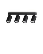 Φωτιστικό Οροφής DYNAMITE PL4 LINEAR ROUND Μαύρο Ideal Lux 371344
