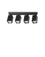 Φωτιστικό Οροφής DYNAMITE PL4 LINEAR SQUARE Μαύρο Ideal Lux 371368