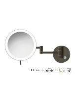 Sanco LED Cosmetic mirrors Μεγεθυντικός καθρέπτης x3 με LED Σκούρο μπρονζέ ματ MRLED-701-DM25