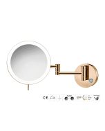 Sanco LED Cosmetic mirrors Μεγεθυντικός καθρέπτης x3 με LED PVD θερμό μπρονζέ γυαλιστερό MRLED-701-PVD-01PL