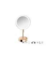 Sanco LED Cosmetic mirrors LED Επικαθήμενος Καθρέπτης μεγεθυντικός x3 PVD θερμό μπρονζέ γυαλιστερό MRLED-903-PVD-01PL