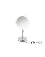 Sanco LED Cosmetic mirrors LED Επικαθήμενος Καθρέπτης μεγεθυντικός x3 PVD νίκελ ατσάλι MRLED-903-PVD-11BR