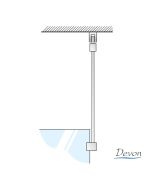 Βραχίονας Οροφής 100εκ. για στήριξη διαχωριστικού ντουζιέρας IWIS, Devon White Matt VSA-300