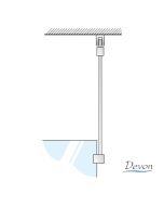 Βραχίονας Οροφής 100εκ. για στήριξη διαχωριστικού ντουζιέρας IWIS, Devon PVD Black Brushed VSA-411