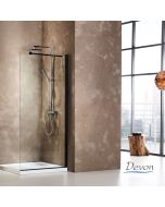 Διαχωριστικό κρύσταλλο ντουζιέρας Walk-in 100 ρυθμιζόμενo από 97 έως 99εκ. ύψους 185, Devon Clean Glass Black Matt WD100C-400