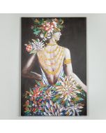 ΠΙΝΑΚΑΣ ΚΑΜΒΑΣ ΓΥΝΑΙΚΑ ΜΕ ΛΟΥΛΟΥΔΙΑ 80x3.5x120cm Eurolamp 755-12019