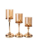 S/3 ΚΗΡΟΠΗΓΙΑ ΜΕΤΑΛΛΙΚΑ ΧΡΥΣΑ 39cm / 34cm / 29cm Eurolamp 819-01871