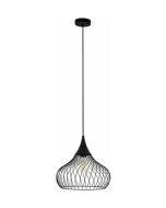 Eglo Staverton Μοντέρνο Κρεμαστό Φωτιστικό Μονόφωτο Πλέγμα με Ντουί E27 σε Μαύρο Χρώμα 43344