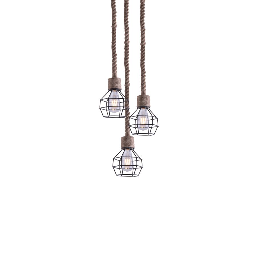 GRENADE-3 ROPE & BLACK PENDANT Z3+ HOMELIGHTING 77-3683