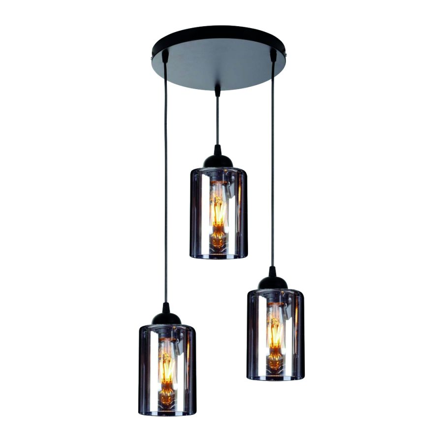 KQ 8877-3A SMOG PENDANT SMOKED GLASSES HOMELIGHTING 77-8202