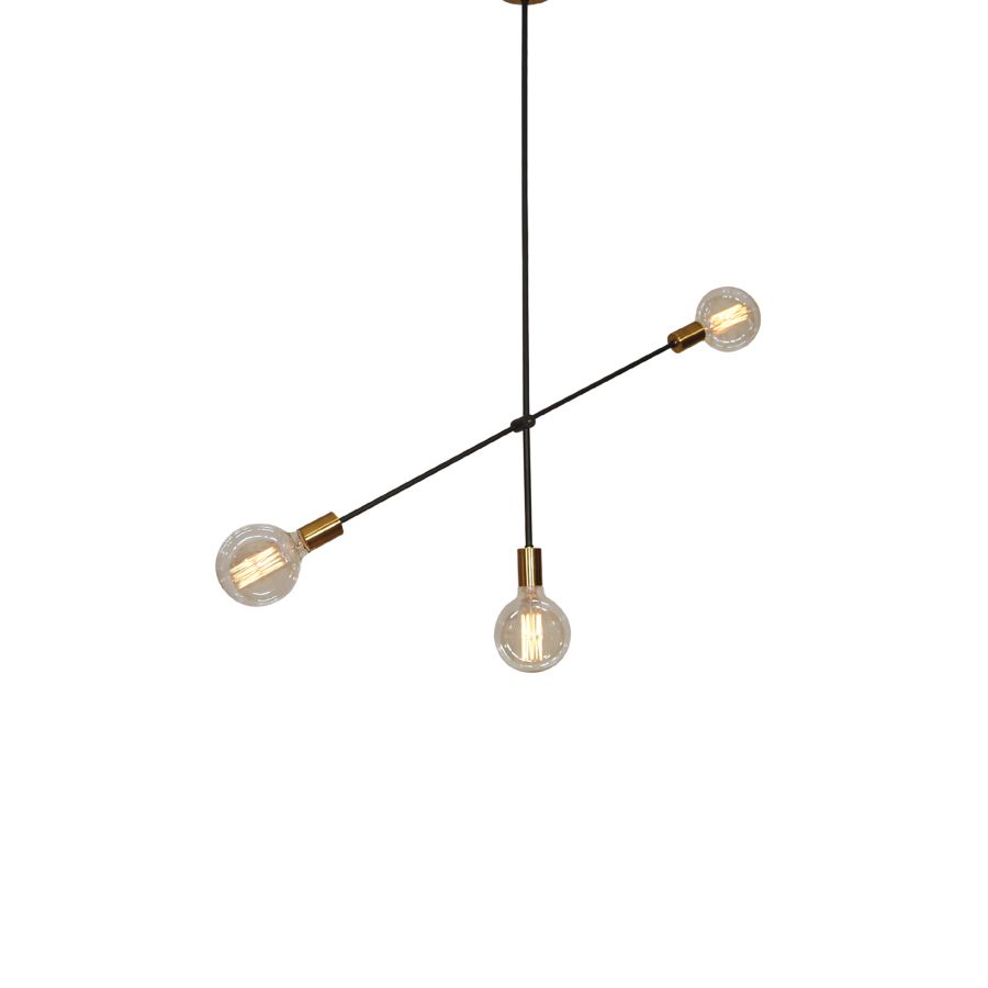 SE 136-3 CODY PENDANT BLACK & BRUSHED BRASS B1 HOMELIGHTING 77-3536