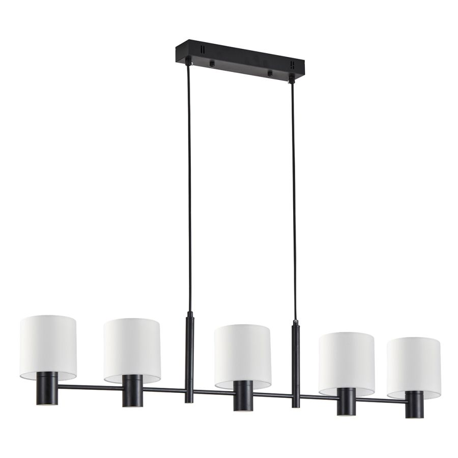 SE21-BL-120-SH1 ADEPT BLACK PENDANT WHITE SHADE+ HOMELIGHTING 77-8293