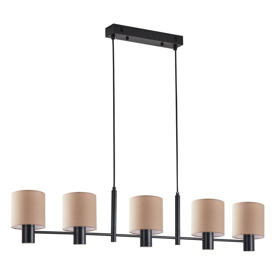 SE21-BL-120-SH3 ADEPT PENDANT Black Metal Pendant Brown Shade+ HOMELIGHTING 77-8871