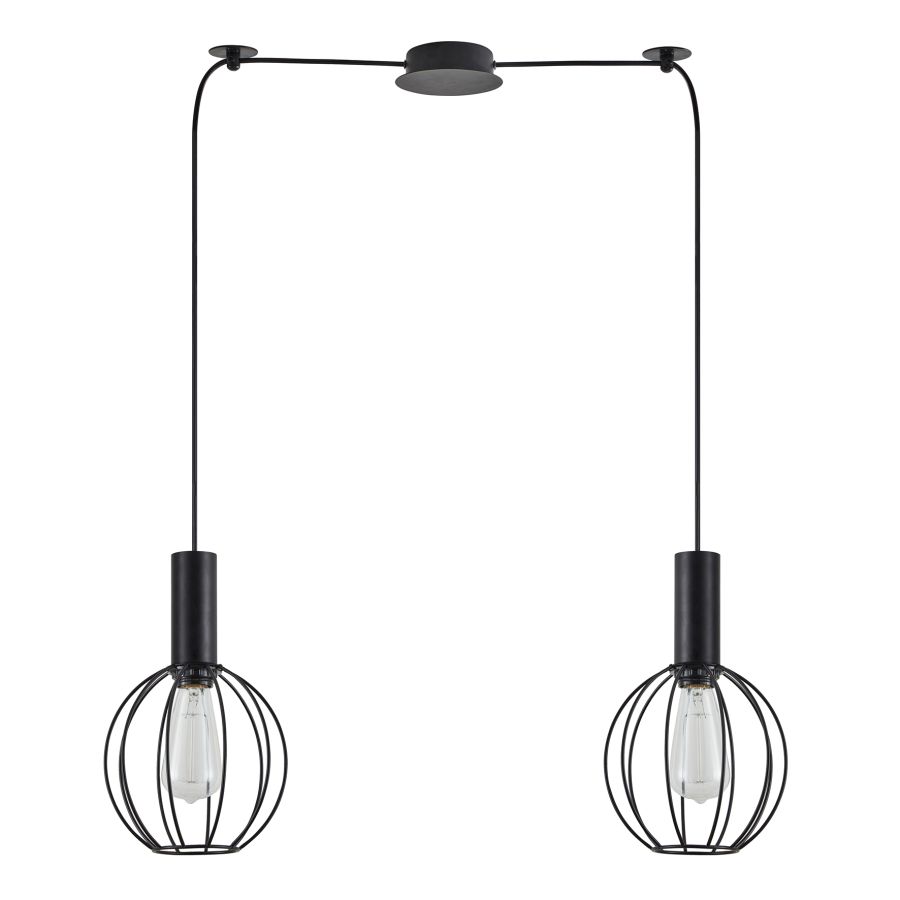 SE21-BL-4-BL2-GR2 ADEPT TUBE Black Pendant Black Metal Grid+ HOMELIGHTING 77-8536