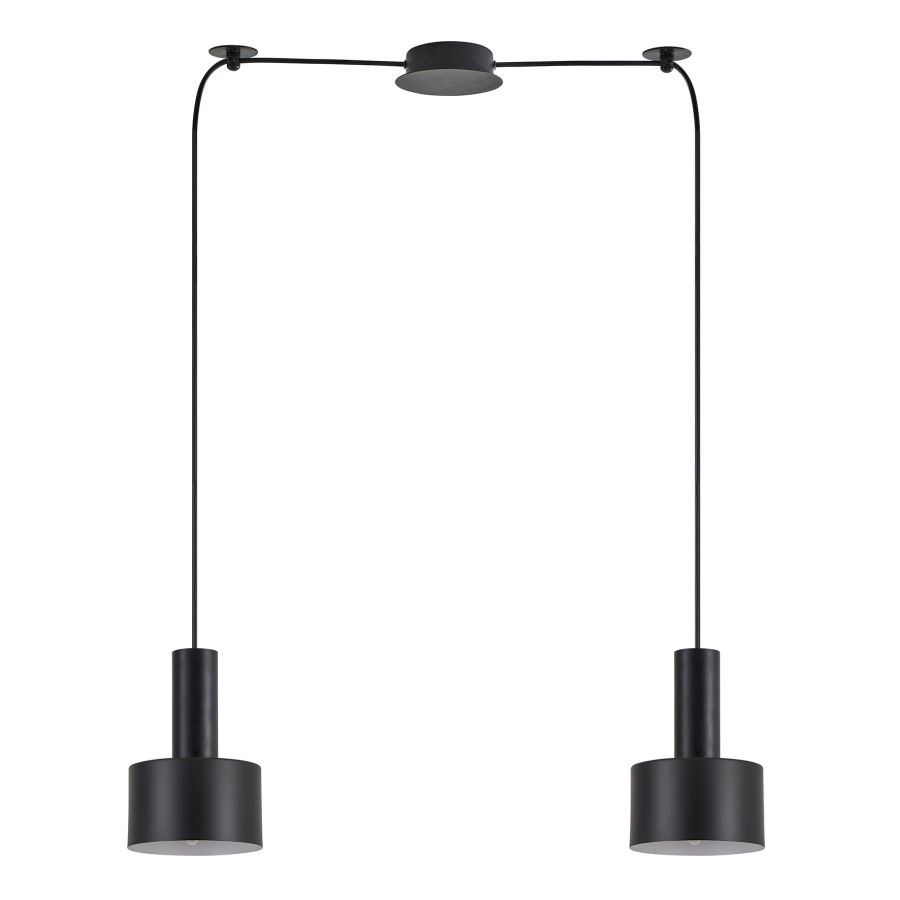 SE21-BL-4-BL2-MS1 ADEPT TUBE Black Pendant Black Metal Shade+ HOMELIGHTING 77-8543