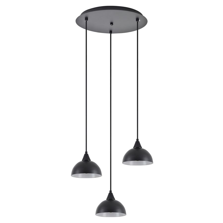SE21-BL-B10-3BL-MS3 ADEPT PENDANT Black Metal Shade + HOMELIGHTING 77-9055