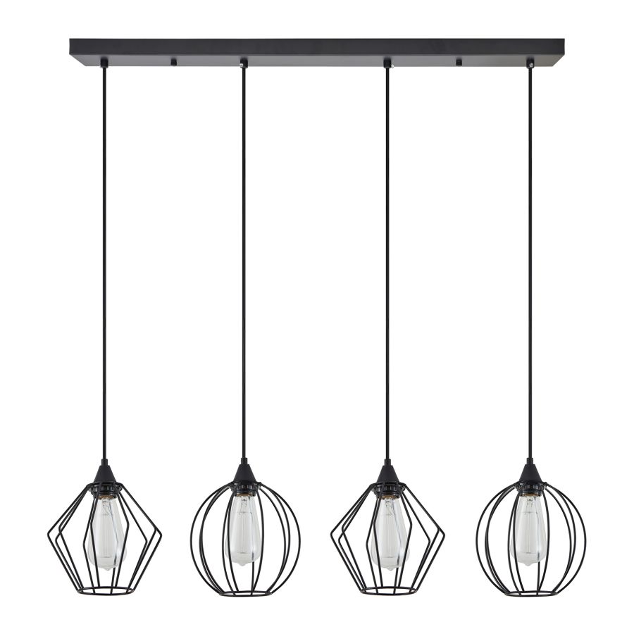 SE21-BL-B10-4BL-GR12 ADEPT FLEX Black Metal Grid Pendant+ HOMELIGHTING 77-8952